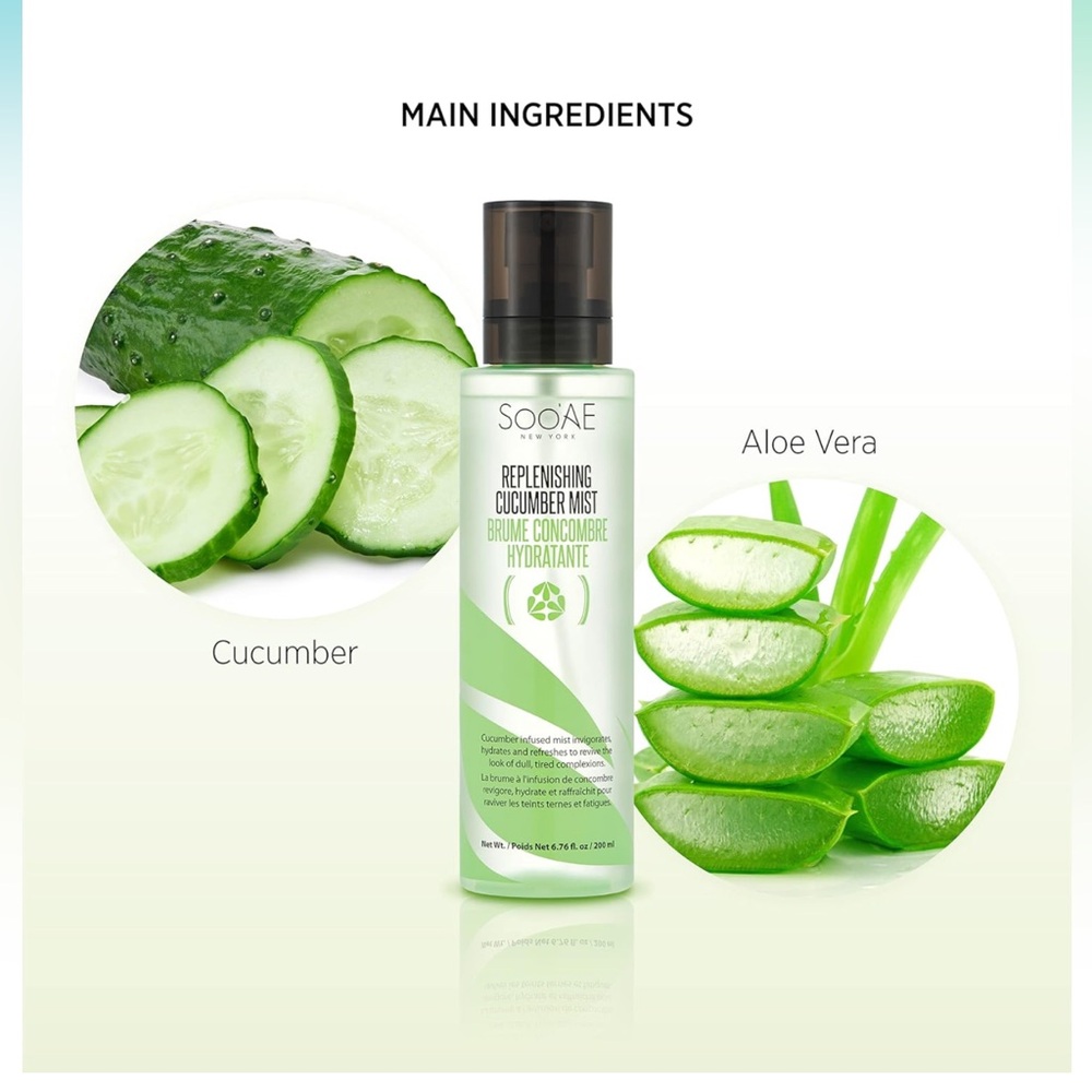 Soo’AE Replenishing Cucumber Mist, Net 6.76 Fl. Oz. - Picture 4 of 9